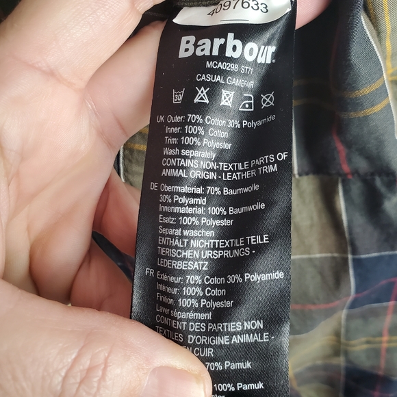 Barbour Men's Casual Gamefair Jacket with Tartan Lining. LG. #222 - Picture 5 of 15